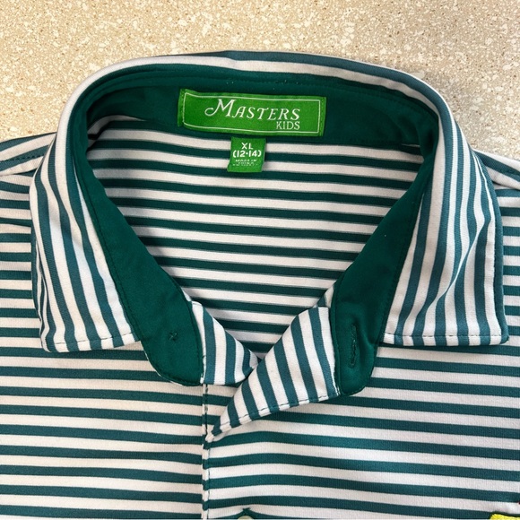 Master’s Kids Classic Green Striped Polo Shirt in Boy’s Size 12-14. EUC - Picture 5 of 8